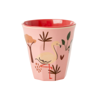 Kids Small Melamine Cup Pink Jungle Print Rice DK